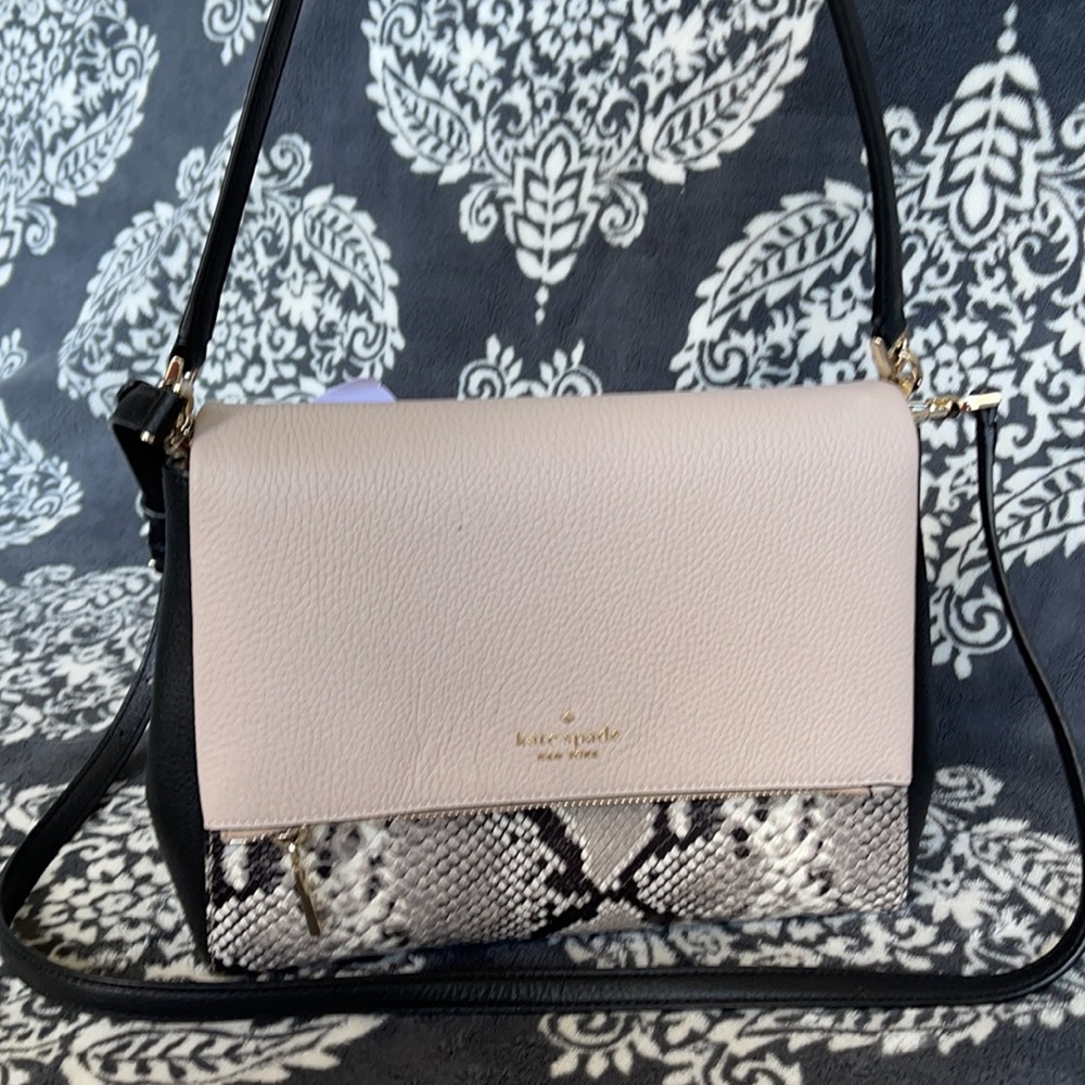 Kate Spade Medium Flap Shoulder Bag Natural Multi Mixed Material - Picture 2 of 16